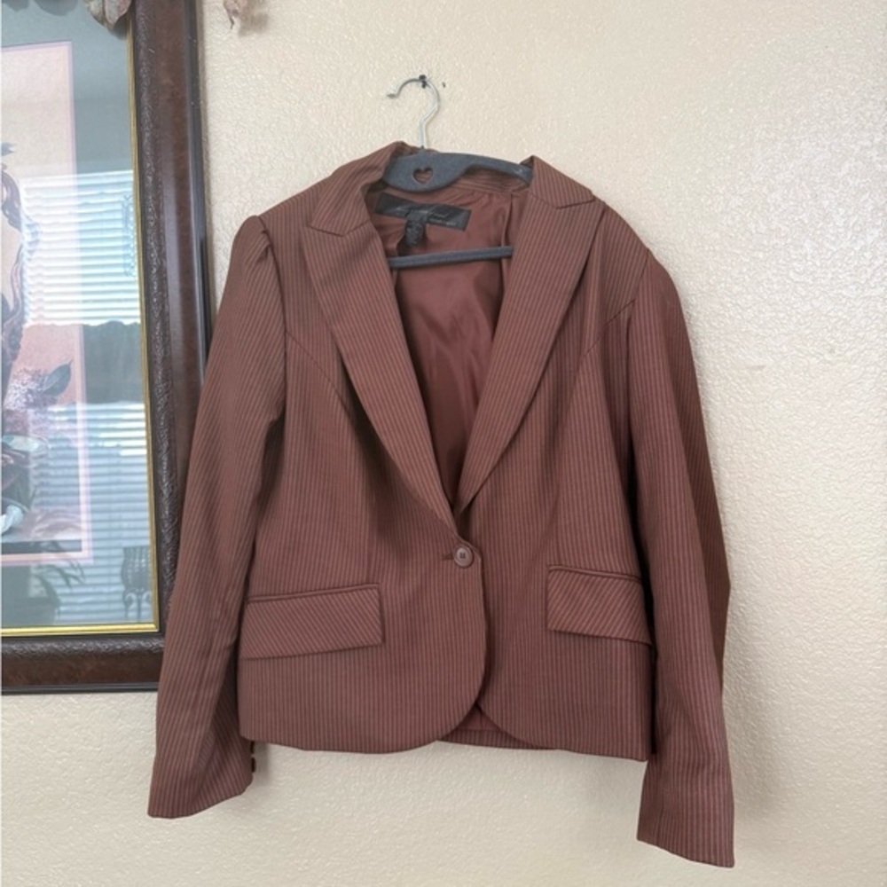 Apostrophe Brown Blazer Size 14 Petite